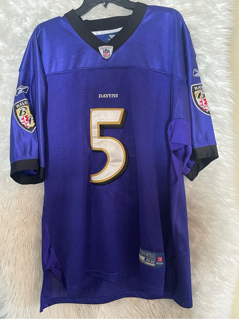 Baltimore Ravens Joe Flacco #5 Men’s Reebok On Field Vintage Sewn Jersey-Size 52
